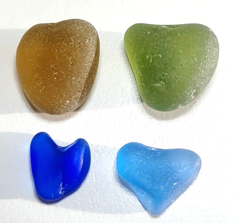 Blues, Green, and Honey Hearts - 4pcs Blues, Green, and Honey Hearts - 4pcs
