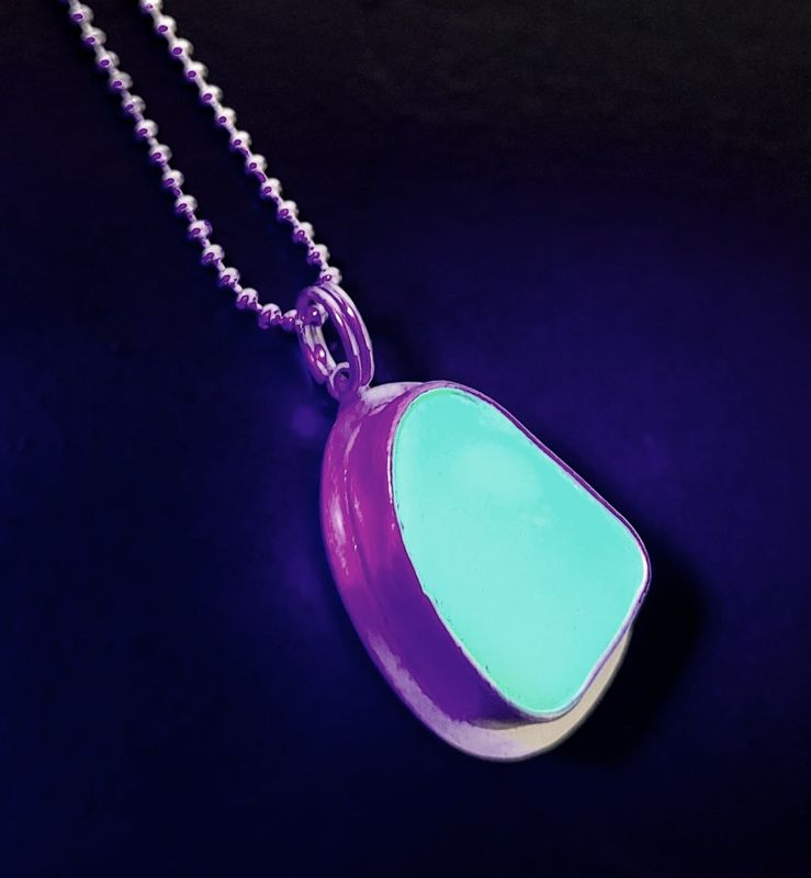 UV Lime Bezel Necklace
