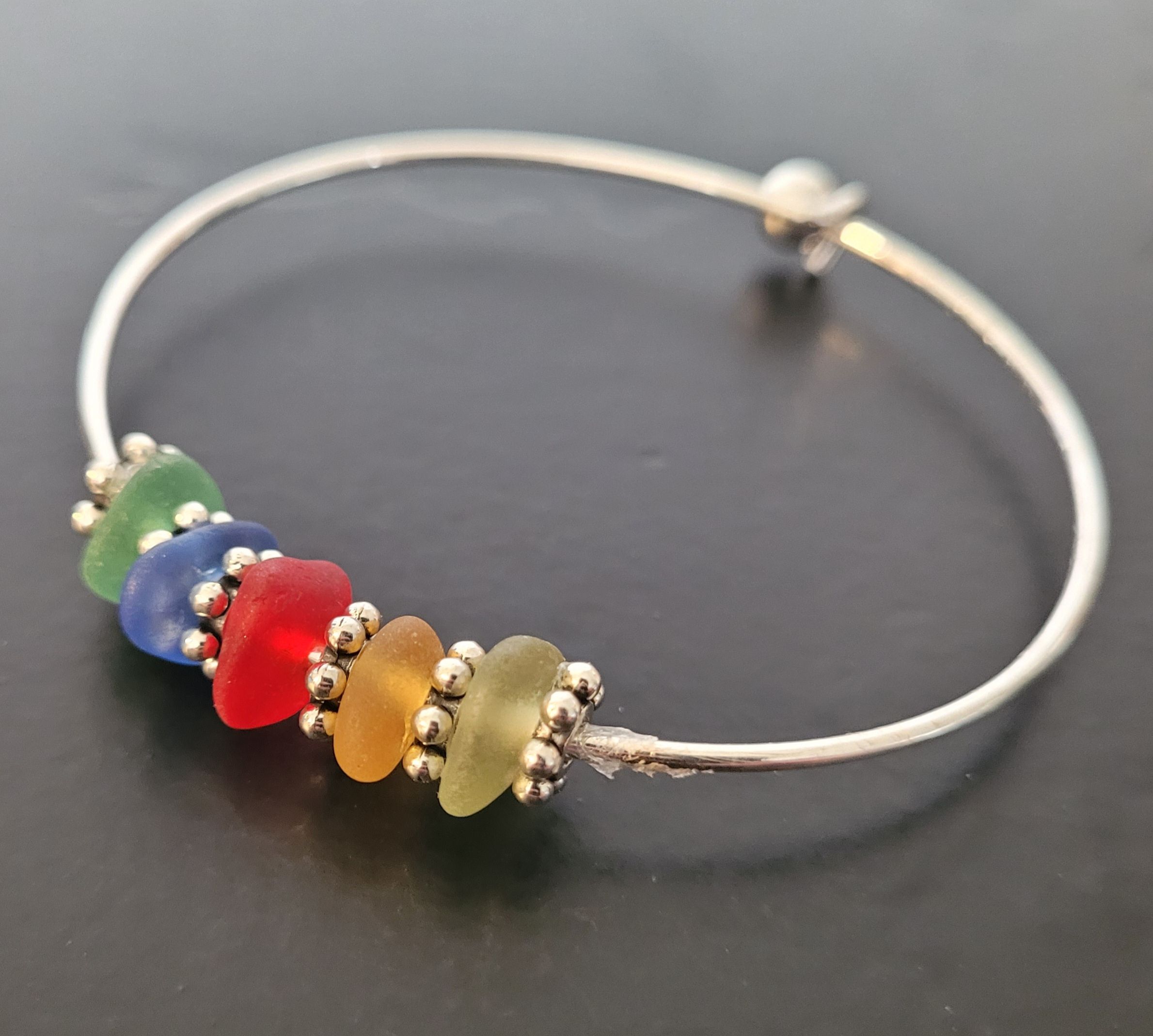 Rainbow Sea Glass Bangle