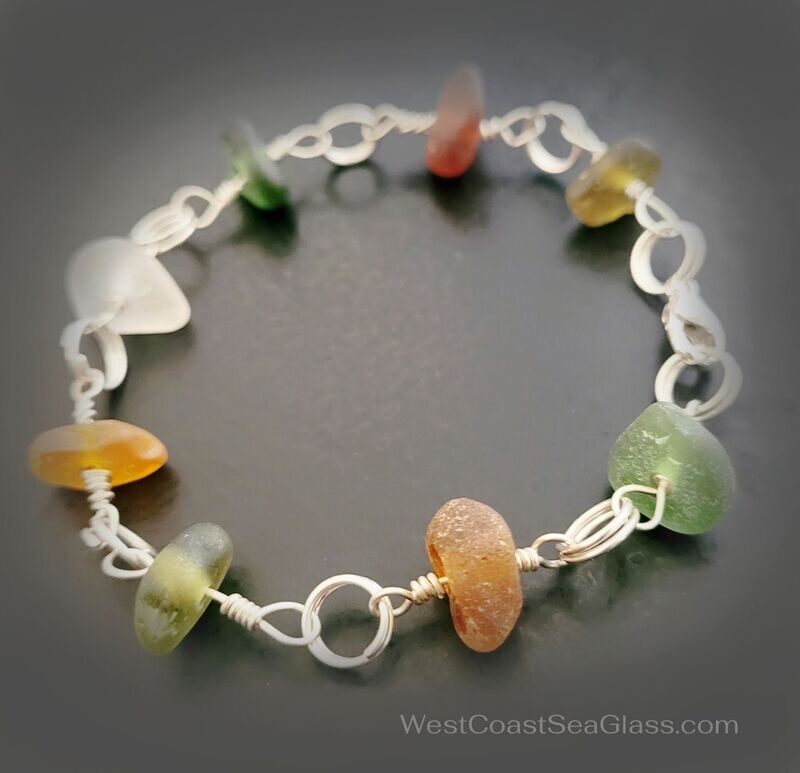 Coastal Forest Sea Glass Bracelet