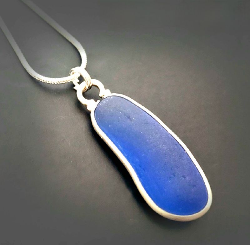 Cornflower Blue Bezel Wrap Necklace Cornflower Blue Bezel Wrap Necklace