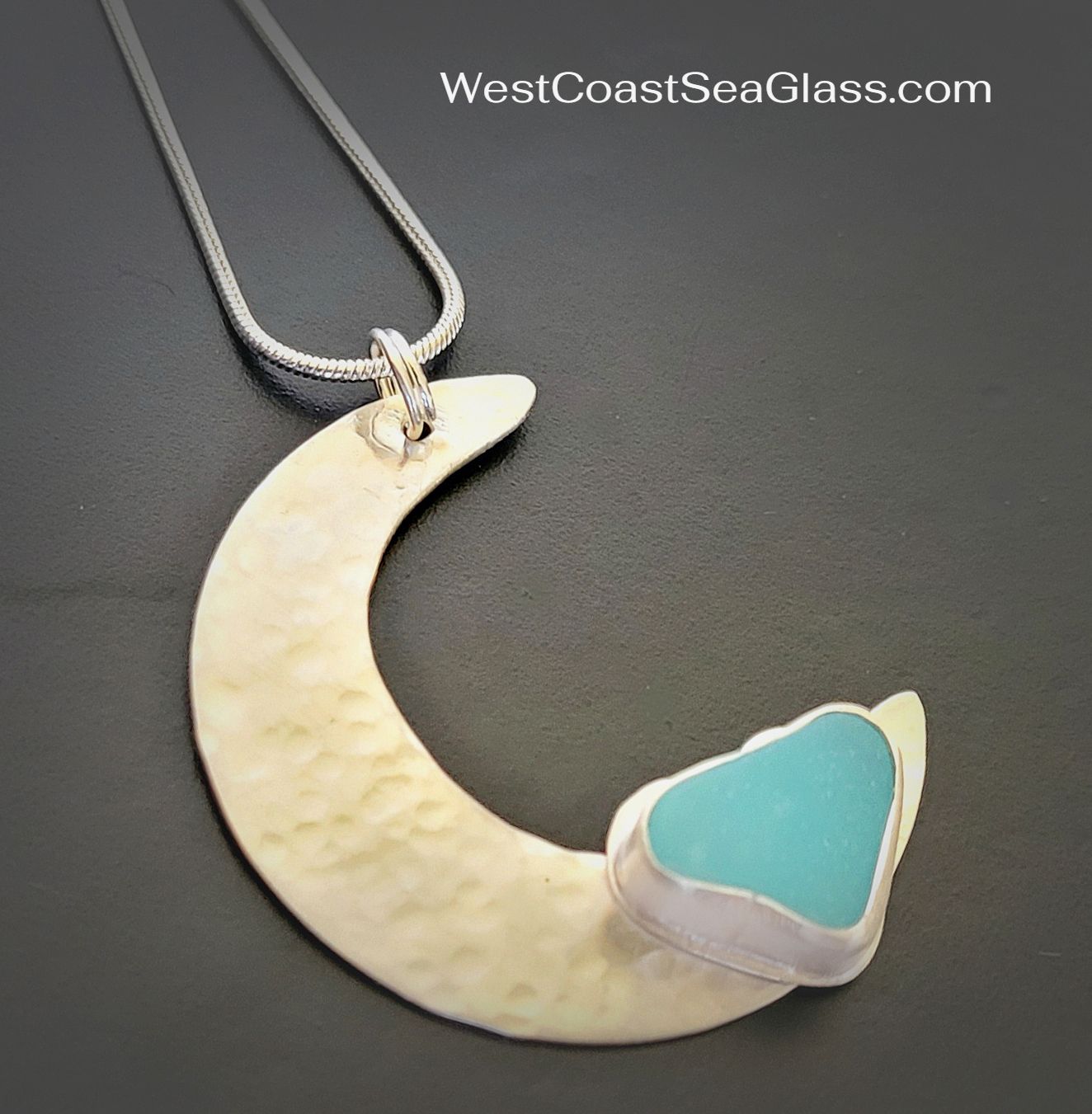 Swinging on the Moon Sea Glass Heart