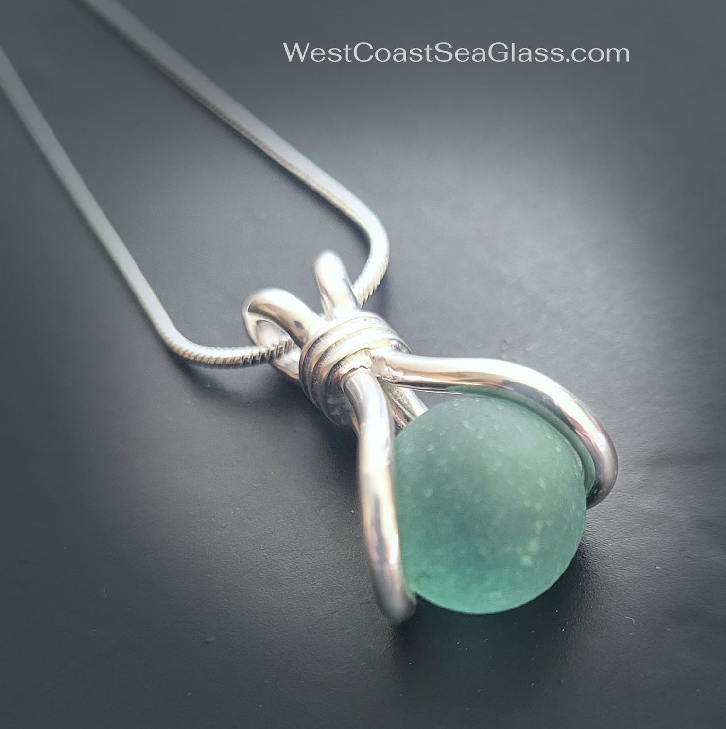 Dusty Aqua Sea Marble Necklace