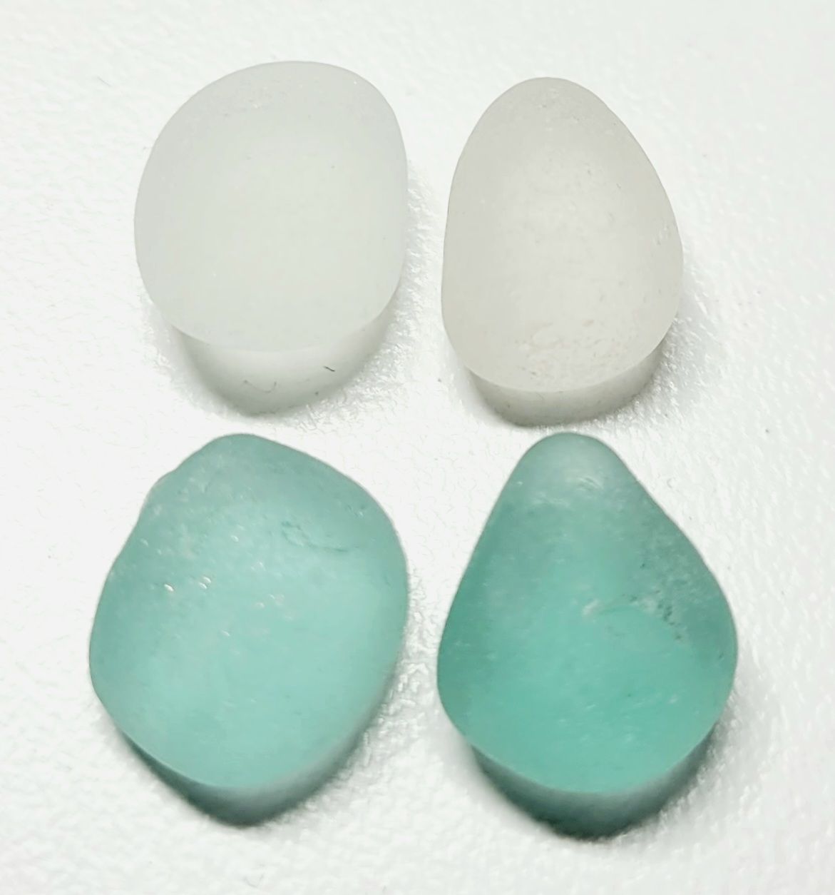 Aqua Blue & White Pairs - 4 pcs
