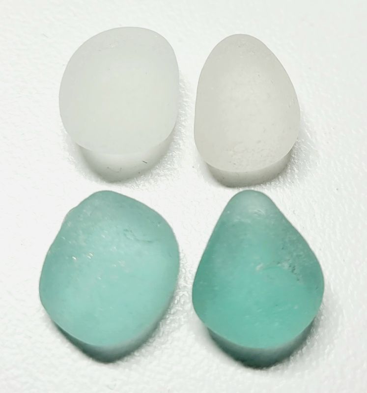 Aqua Blue & White Pairs - 4 pcs