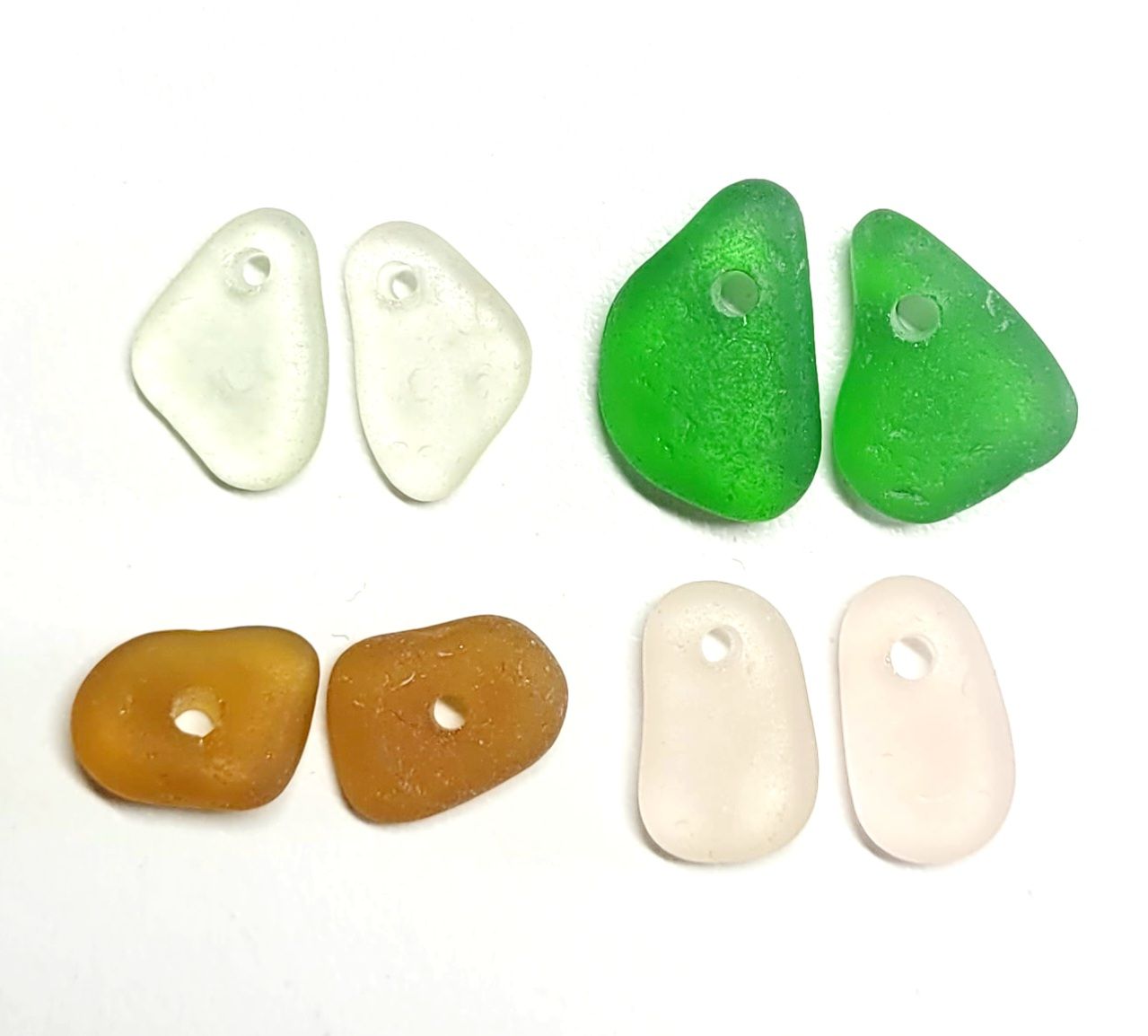 Drilled Pacific Pairs - 8pcs. Drilled Pacific Pairs - 8pcs.