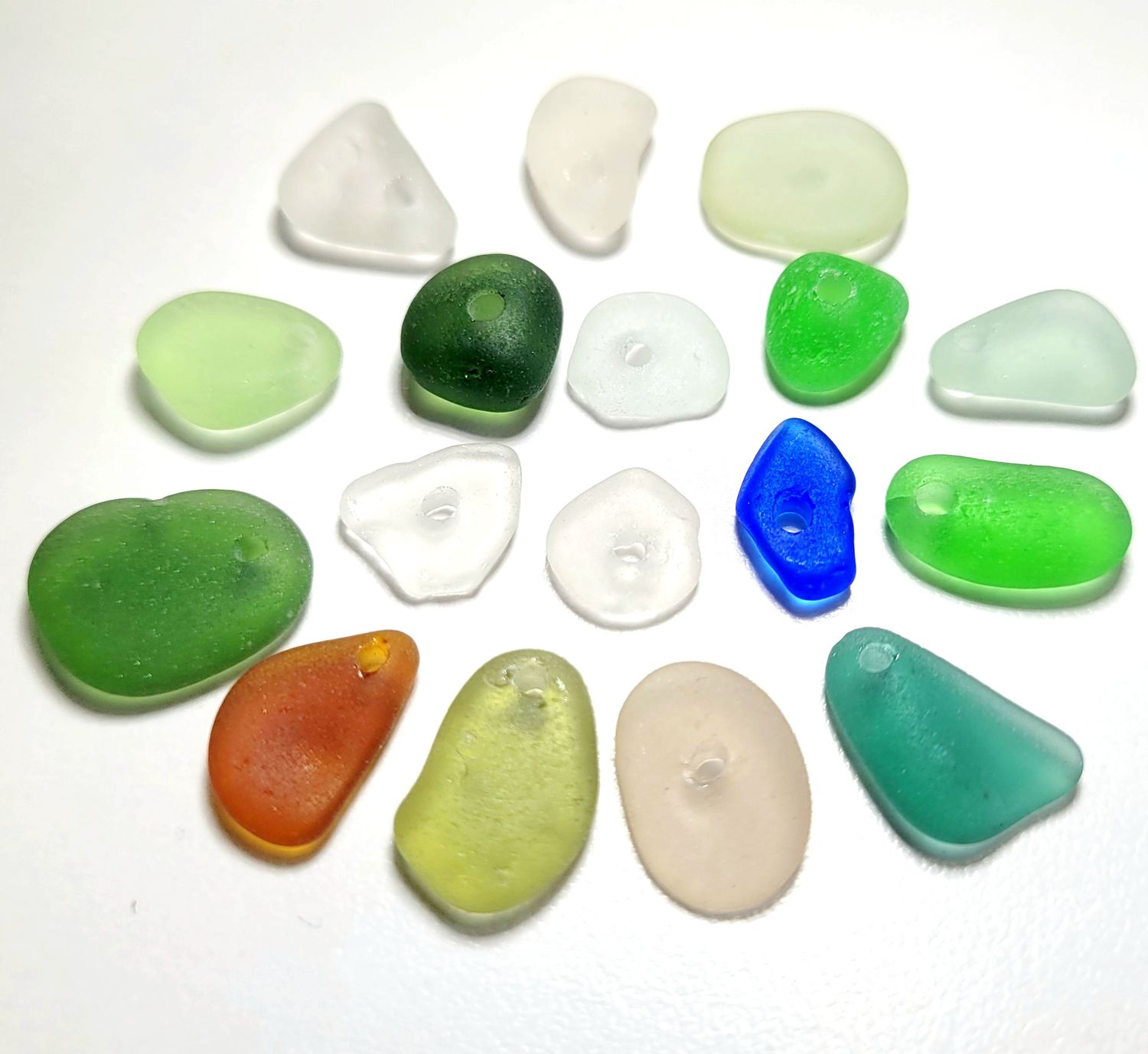 Caribbean Top & Center Drilled Lot- 17pcs
