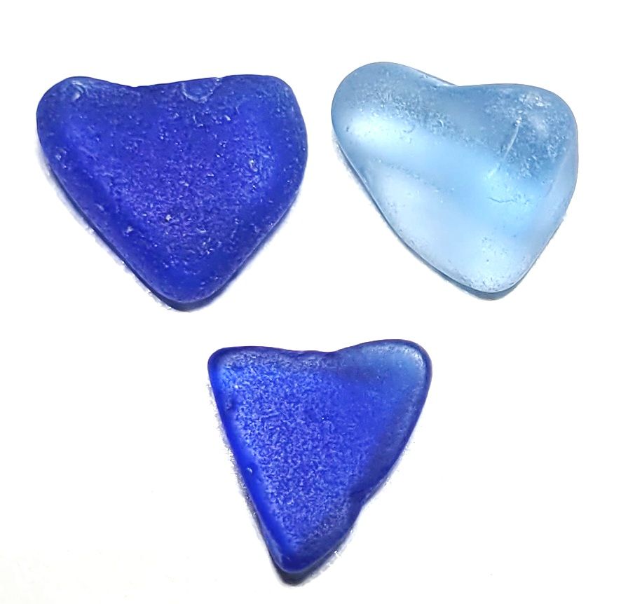 Trio of Blue Hearts - 3pcs