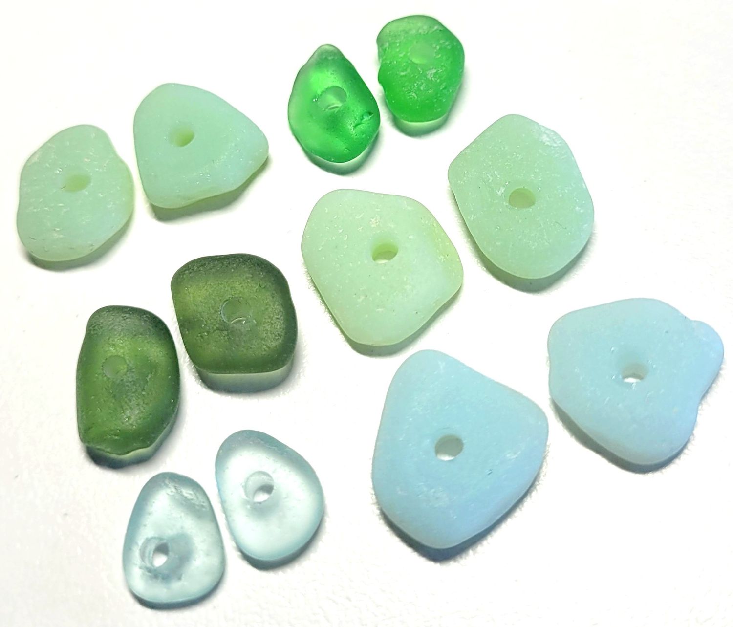 Perfect Drilled Mixed Greens & Blue Pairs - 12pcs
