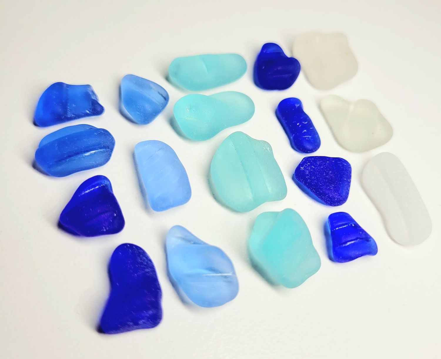 Smooth Blue Bottle Rims - 19pcs