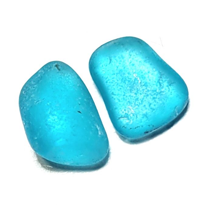 Rare True Turquoise Tiny Pair - 2pcs