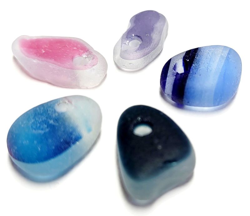 Top Drilled Multicolored - 5pcs