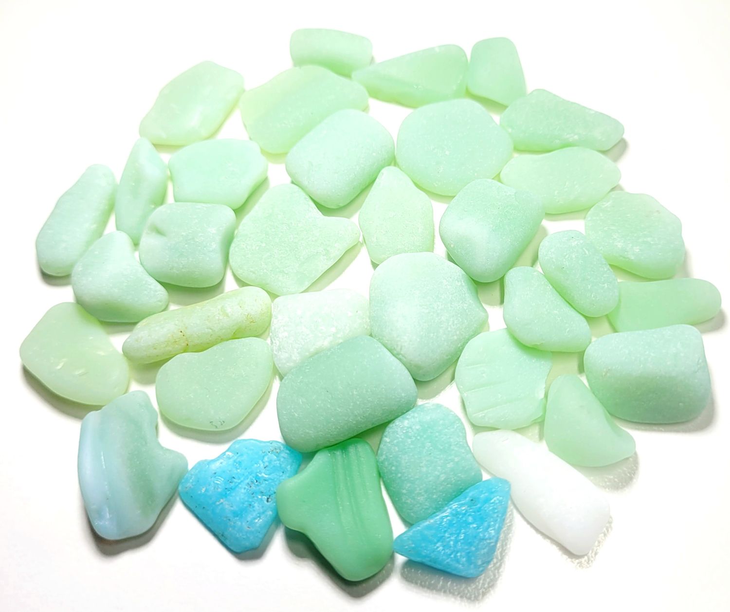 Green, Blue, & White Milk Glass -36pcs Green, Blue, & White Milk Glass -36pcs