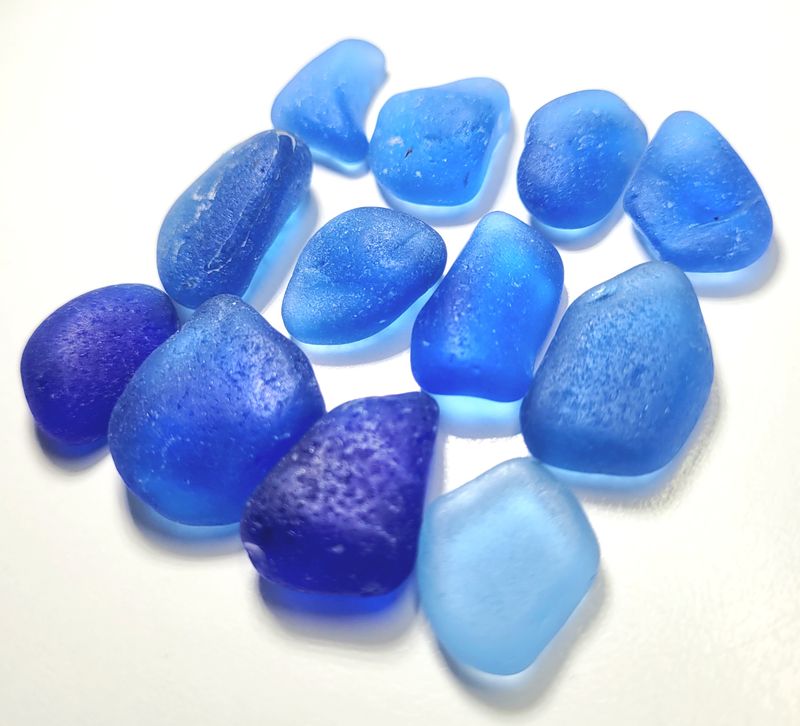 Rare Chunky Soft Blues - 12pcs