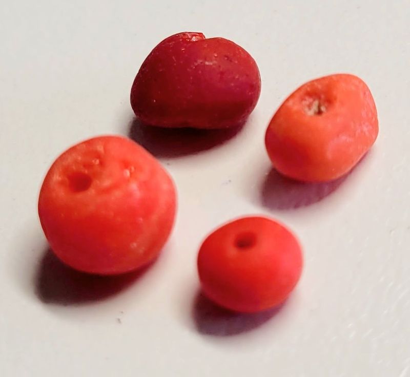 Rare Reddish Sea Glass Beads - 4 pcs Rare Reddish Sea Glass Beads - 4 pcs