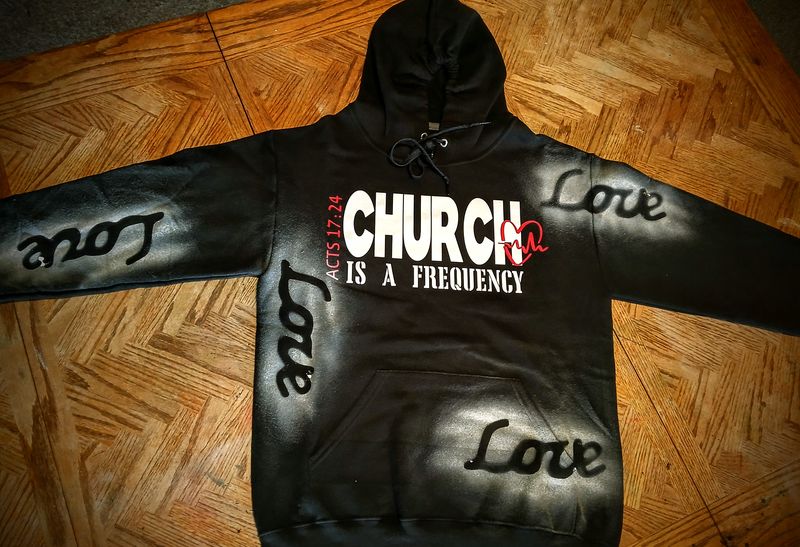Church is a Frequency Hoodie Airbrushed Edition