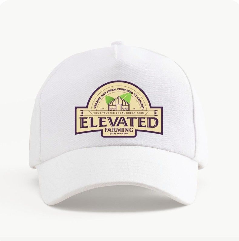 ELEVATED FARMING TRUCKER LOGO (White)