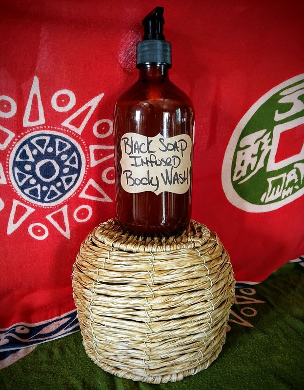 All-Natural Hand-Crafted BLACK SOAP INFUSED BODYWASH 16oz