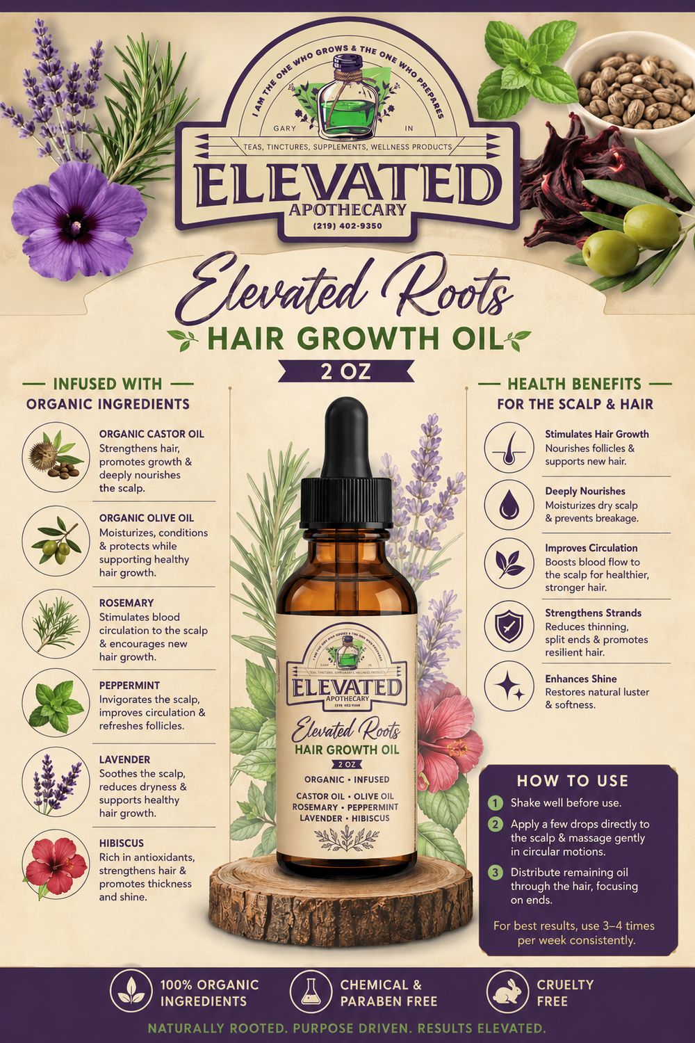 Elevated Roots Hair Growth Oil 2oz
