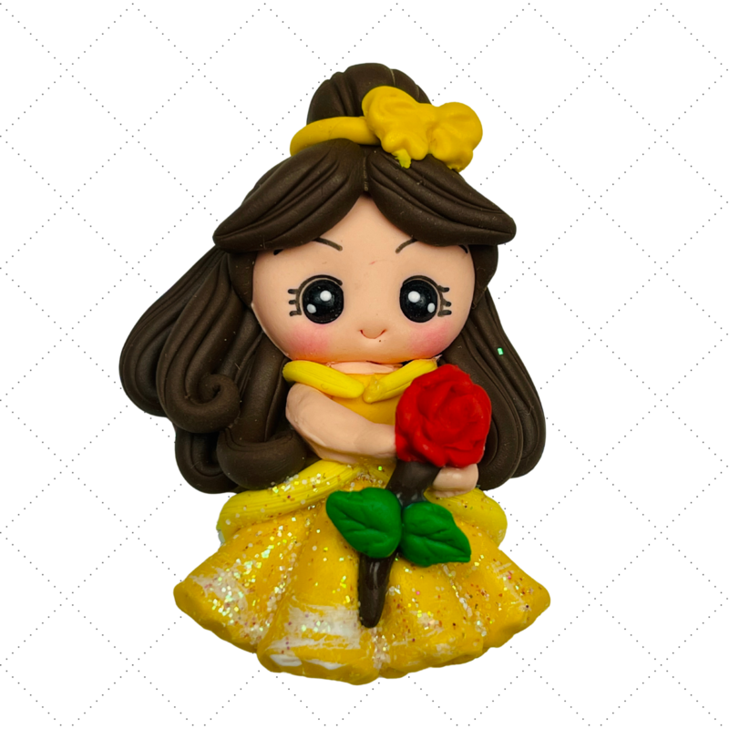 BL10: Clay Doll Polymer Clay Princess Belle Inspired Bow Center