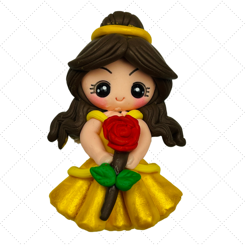 BL11: Clay Doll Polymer Clay Princess Belle Inspired Bow Center
