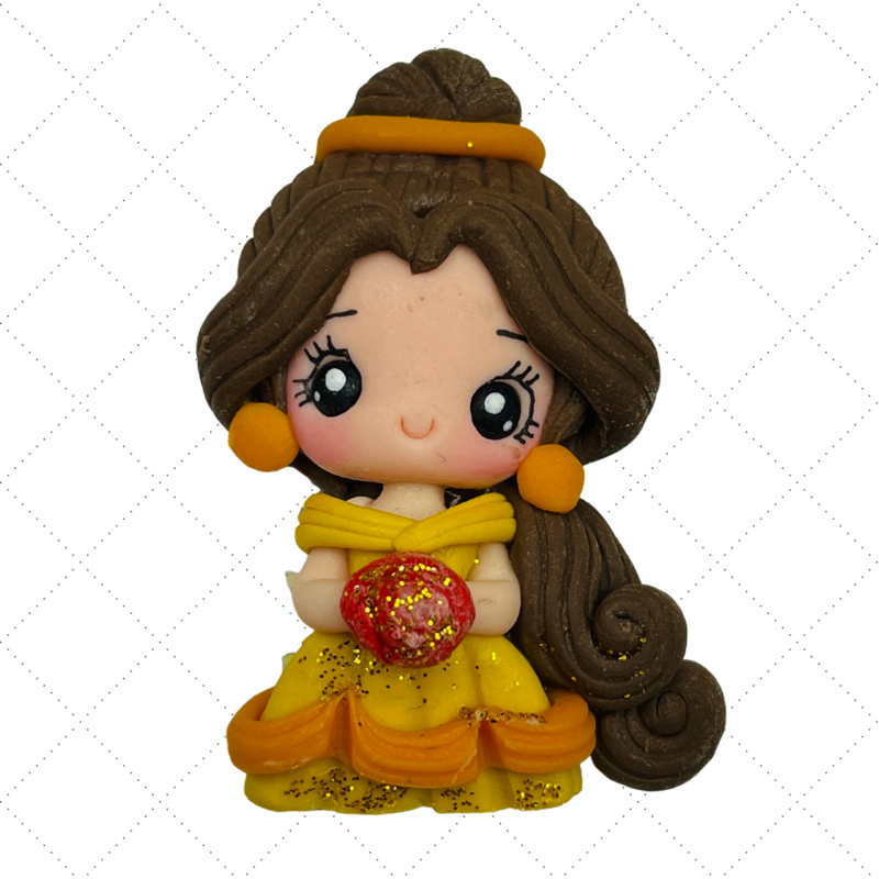 BL23: Clay Doll Polymer Clay Princess Belle Inspired Bow Center