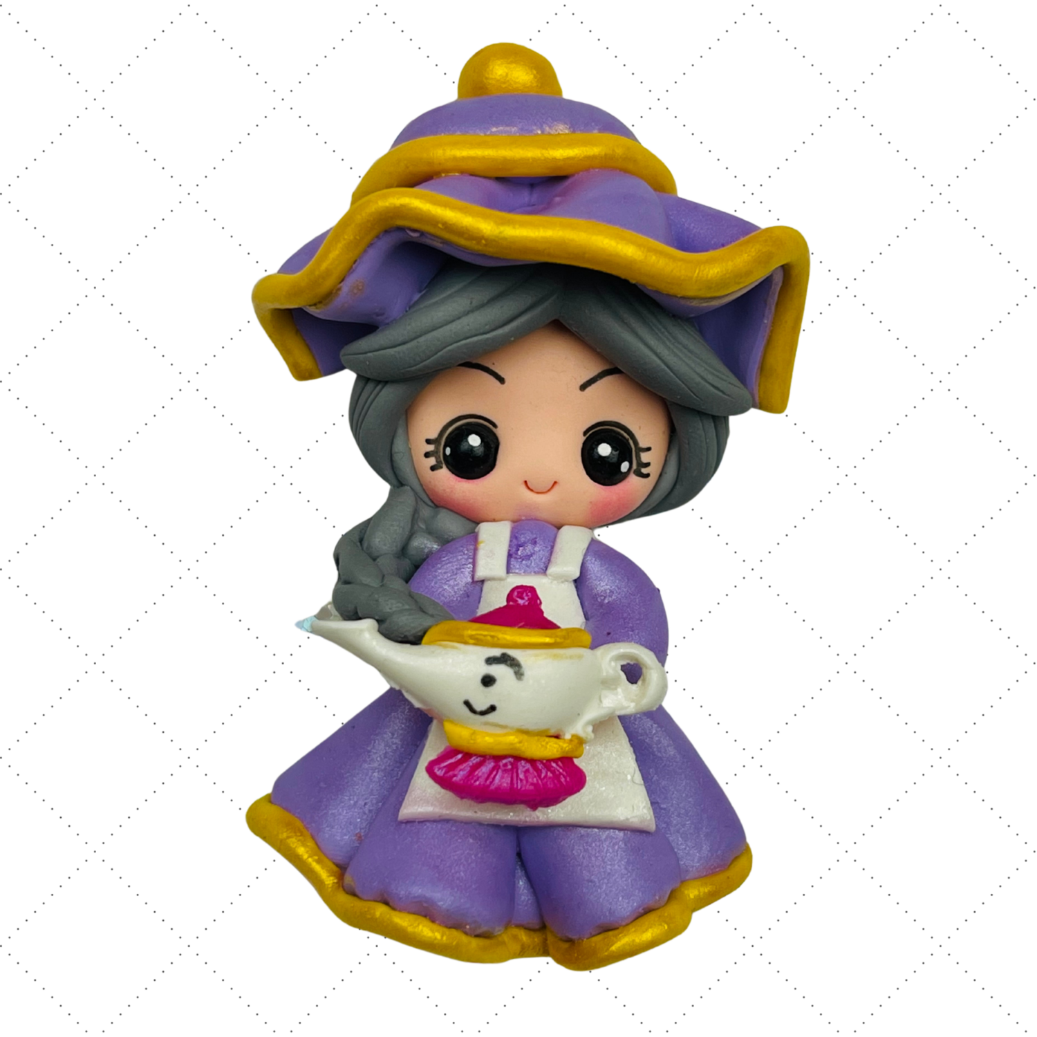 BL26: Clay Doll Polymer Clay Princess Belle Inspired Bow Center