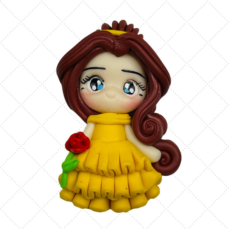 BL30: Clay Doll Polymer Clay Princess Belle Inspired Bow Center