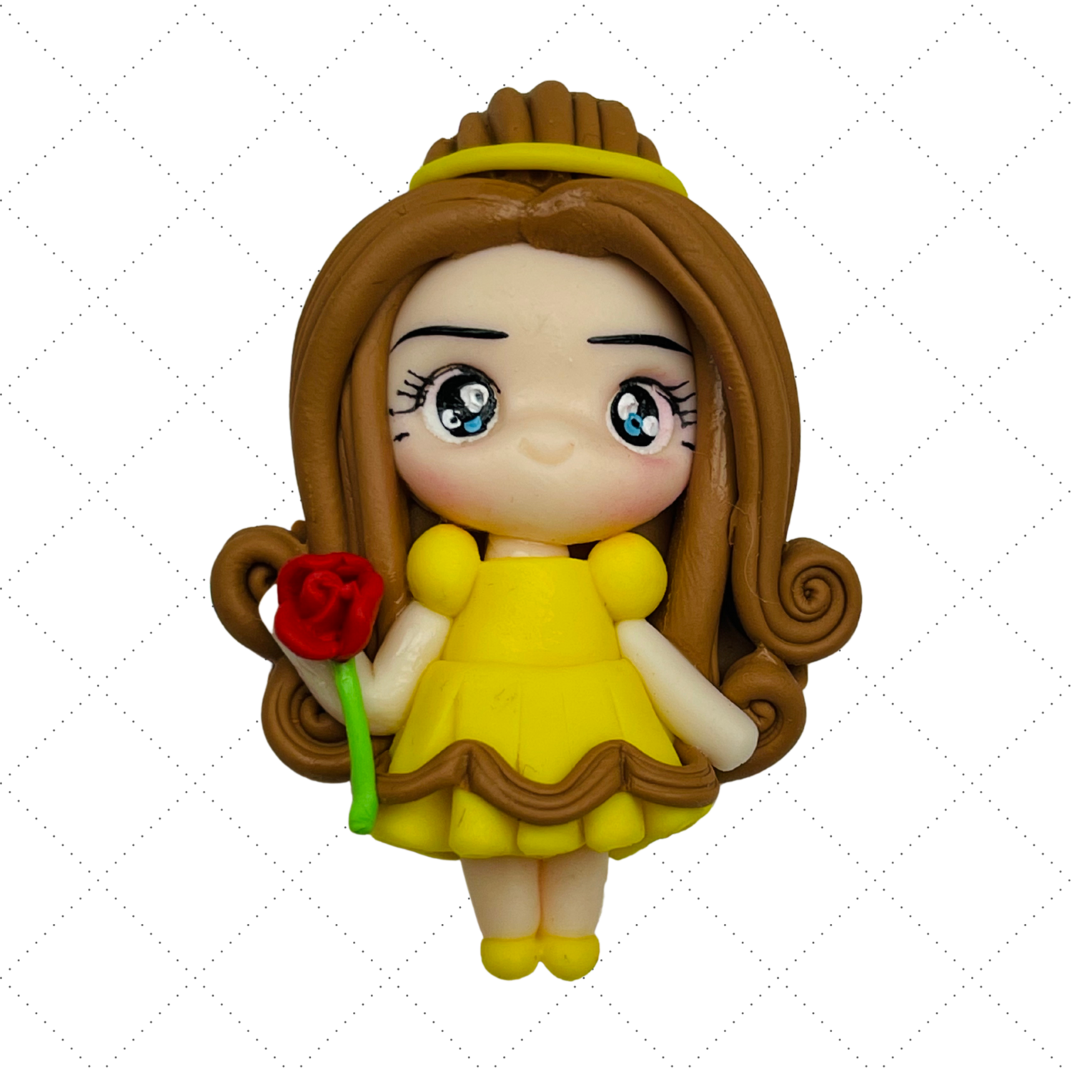 BL31: Clay Doll Polymer Clay Princess Belle Inspired Bow Center