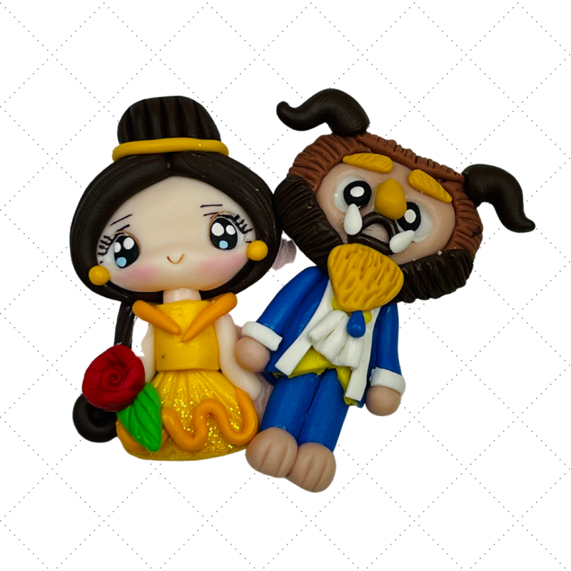 BL25: Clay Doll Polymer Clay Princess Belle Inspired Bow Center