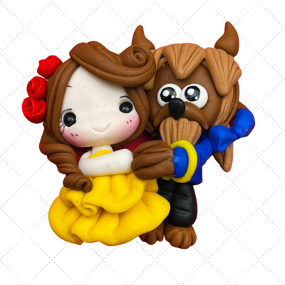 BL27: Clay Doll Polymer Clay Princess Belle Inspired Bow Center