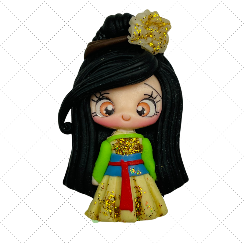 MU11: Mulan Handmade Clay Bow Centers Inspired