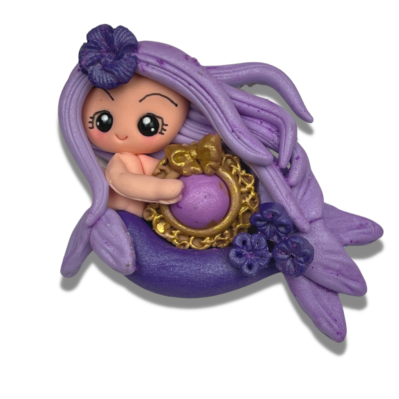 CAM12: Orchid Polymer Clay Charm Mermaid