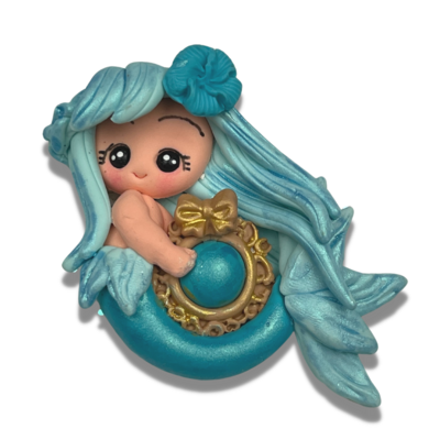 CAM17: Turquoise Polymer Clay Charm Mermaid