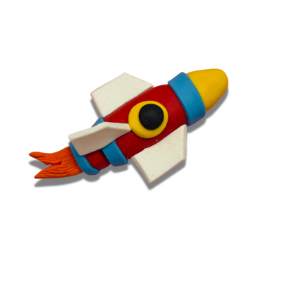 OS17: Outer Space Rocket Polymer Clay Bow Center DIY