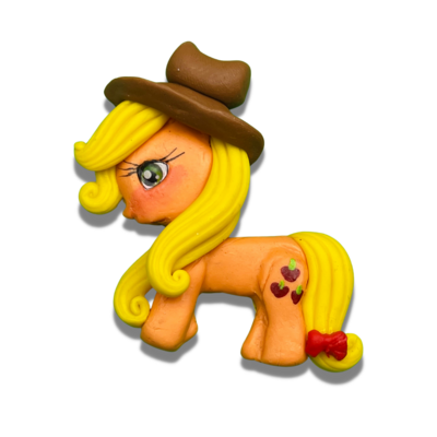 LP13: Orange &amp; Yellow Little Pony Polymer Clay Bow Centers