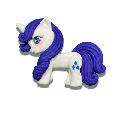 LP15: White &amp; Blue Little Pony Polymer Clay Bow Centers