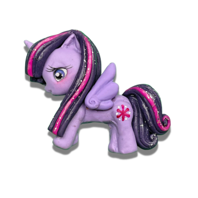 LP16: Purple Little Pony Polymer Clay Bow Centers