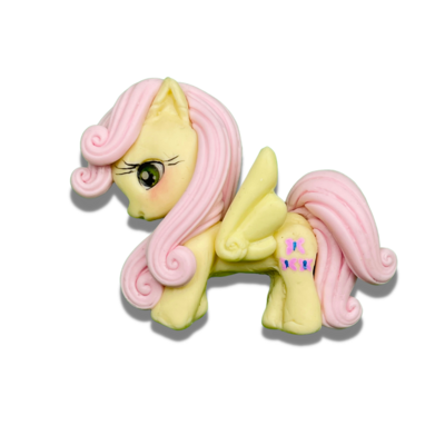 LP11: Cream &amp; Pink Little Pony Polymer Clay Bow Centers