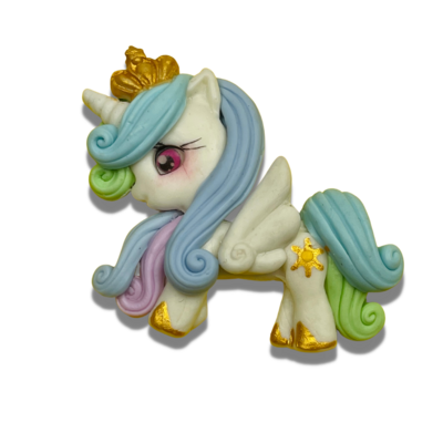 LP19: Pastel Multi-Colored Little Pony Polymer Clay Bow Centers