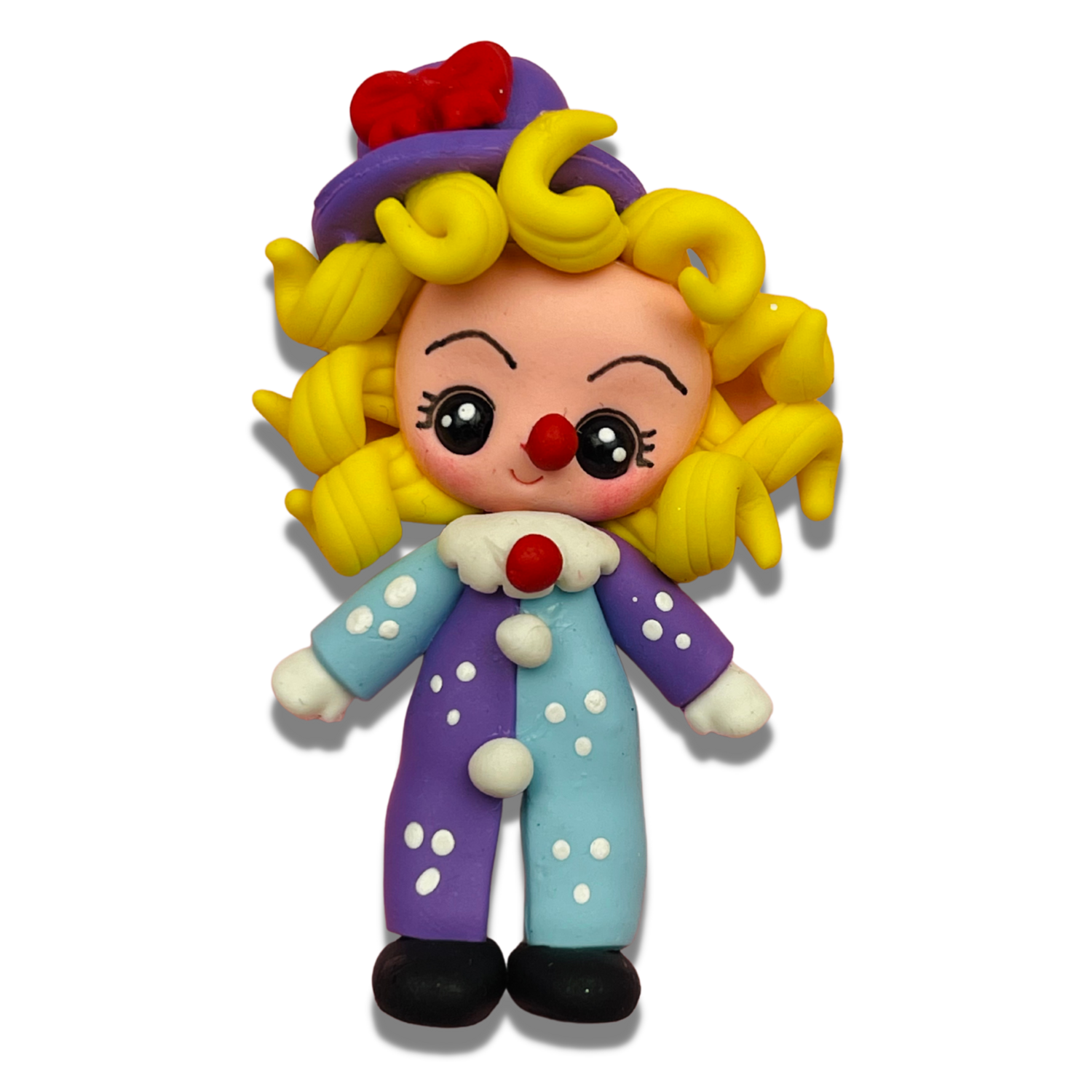 CW16: Colorful Clown Polymer Clay Bow Center DIY