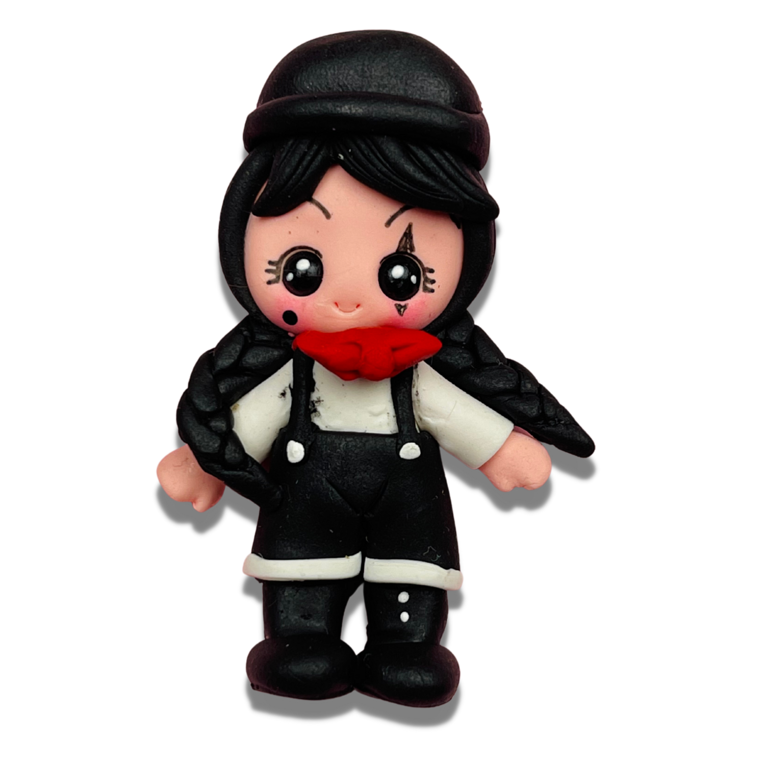 CW19: Mime Clown Polymer Clay Bow Center DIY