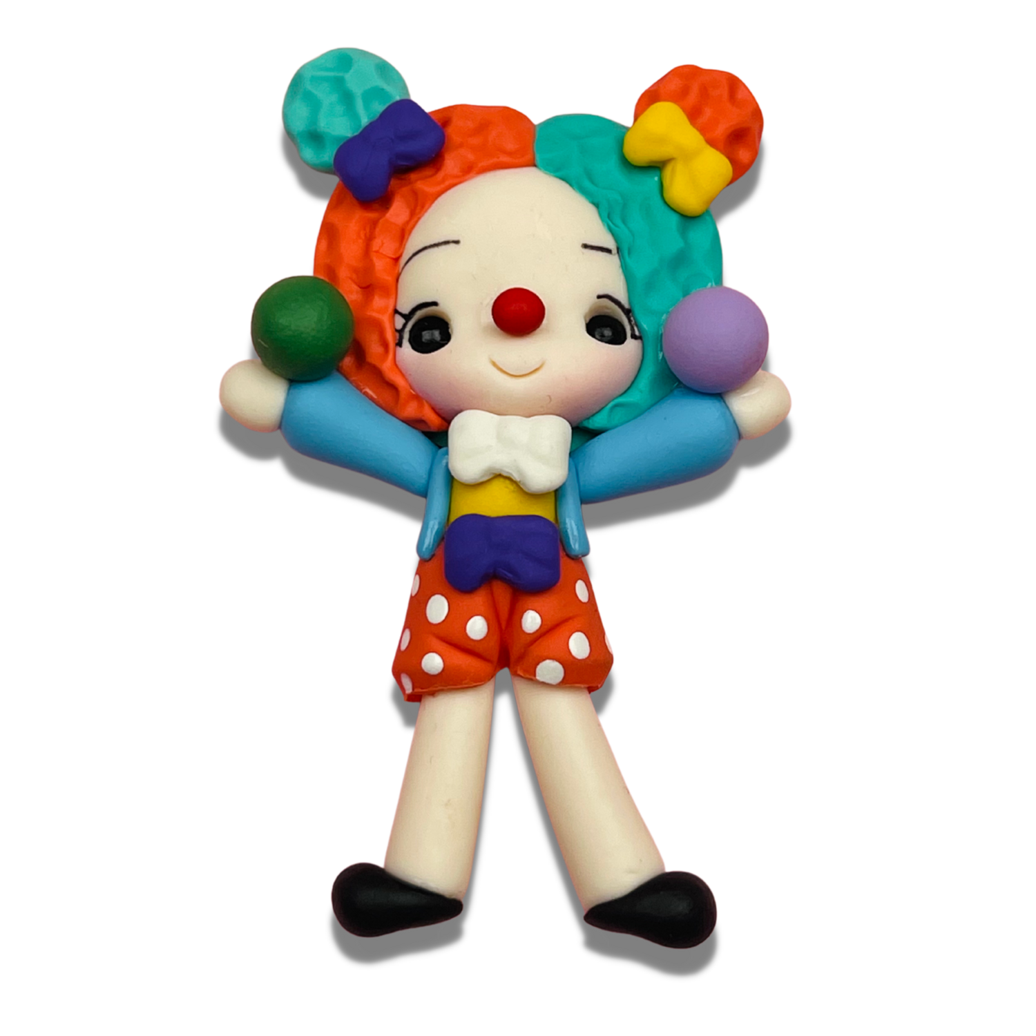 CW11: Juggling Clown Polymer Clay Bow Center DIY