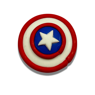 SUP22: Superhero American Shield Polymer Clay Charm