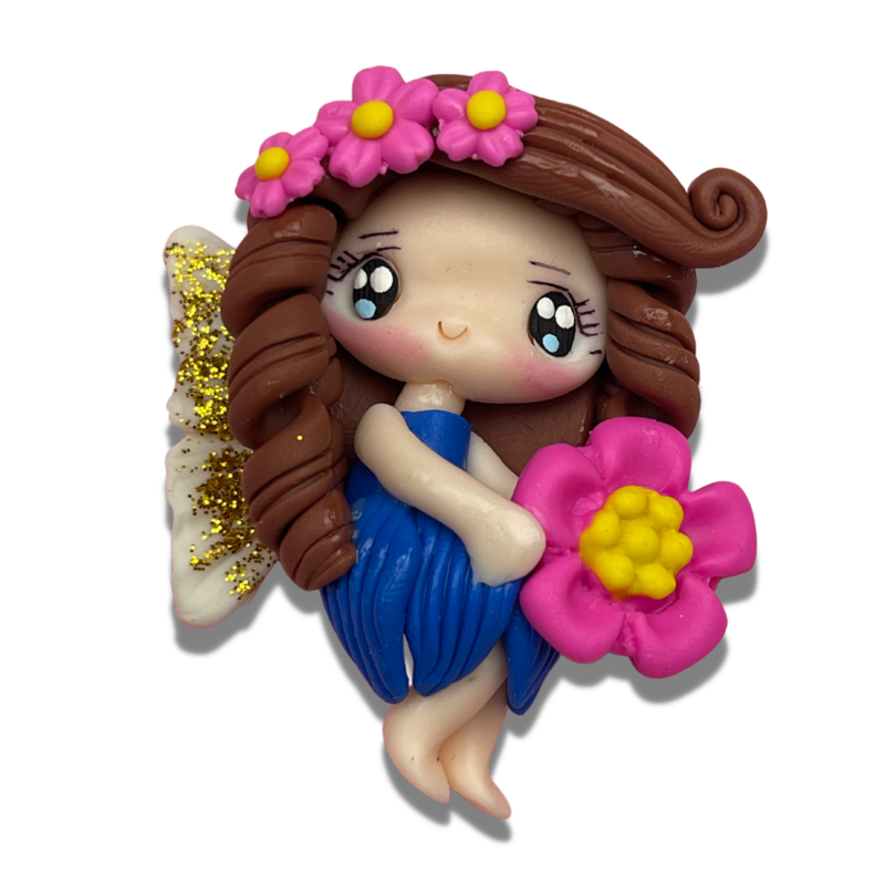 FG12: Painted Eyes Fairies Clay Hair Bow Centers