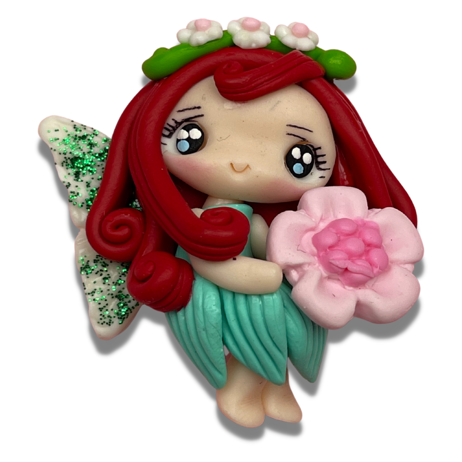 FG10: Painted Eyes Fairies Clay Hair Bow Centers