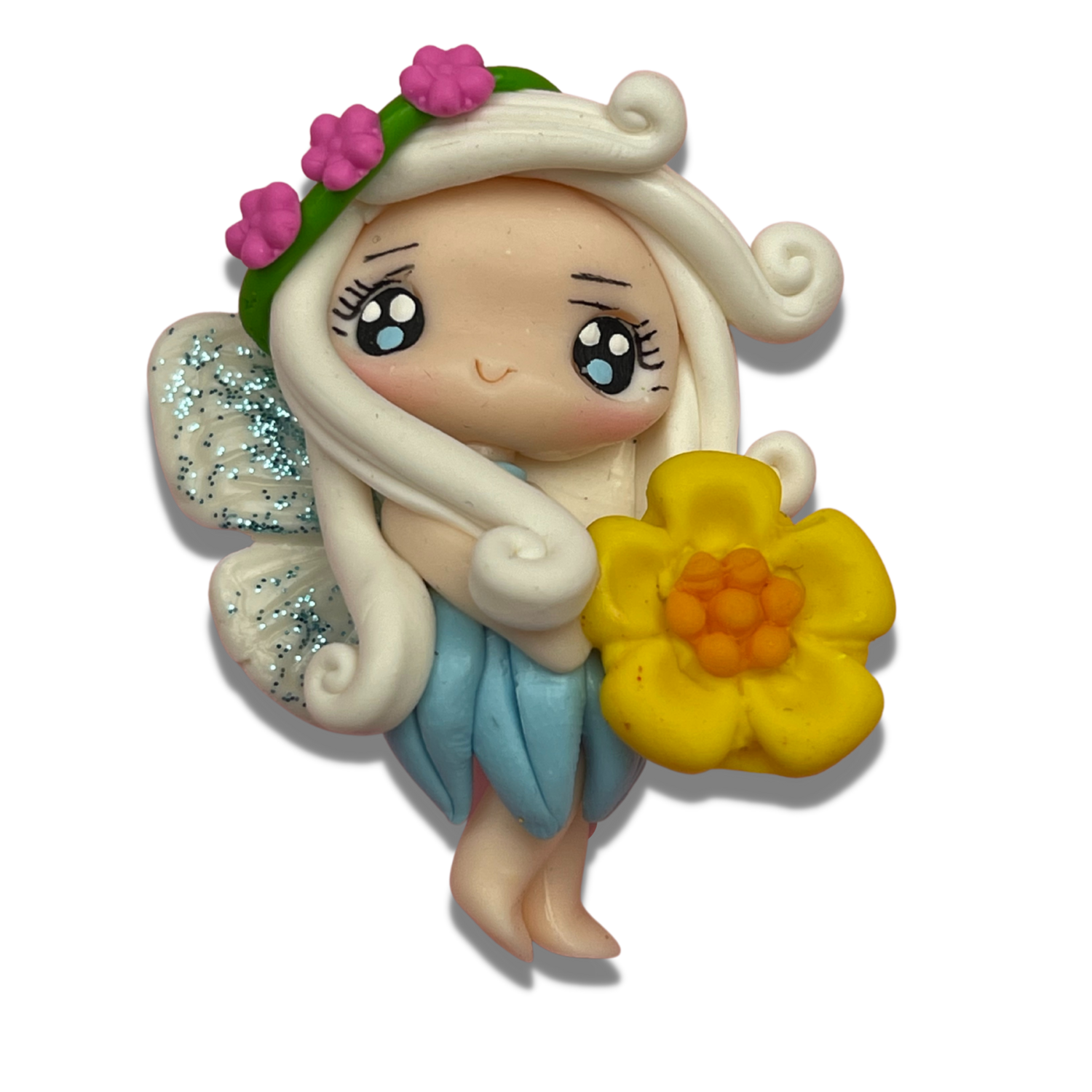 FG16: Painted Eyes Fairies Clay Hair Bow Centers