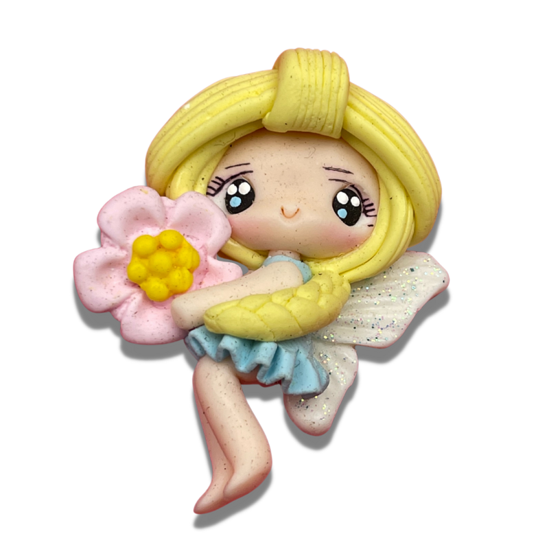 FG17: Painted Eyes Fairies Clay Bow Centers