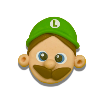 MB13: Luigi Mario Bros. Handmade Clay Bow Centers