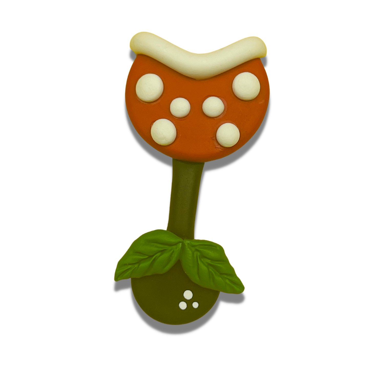 MB16: Piranha Plant Mario Bros Handmade Clay Bow Centers